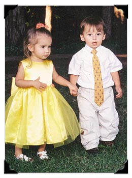 The flower girl and ringbearer