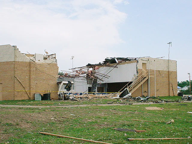 A church facing I-35