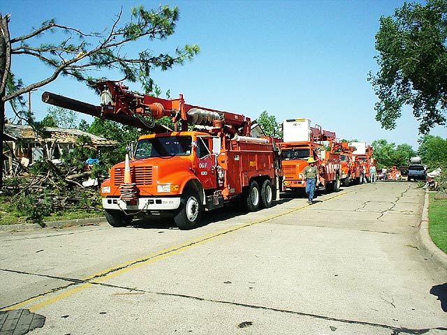 putting up new electric poles