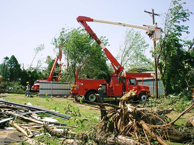 putting up new electric poles